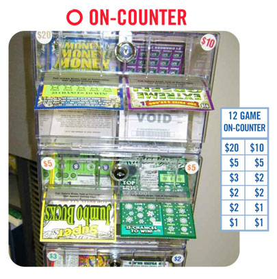 Image of on-counter Lottery ticket display case